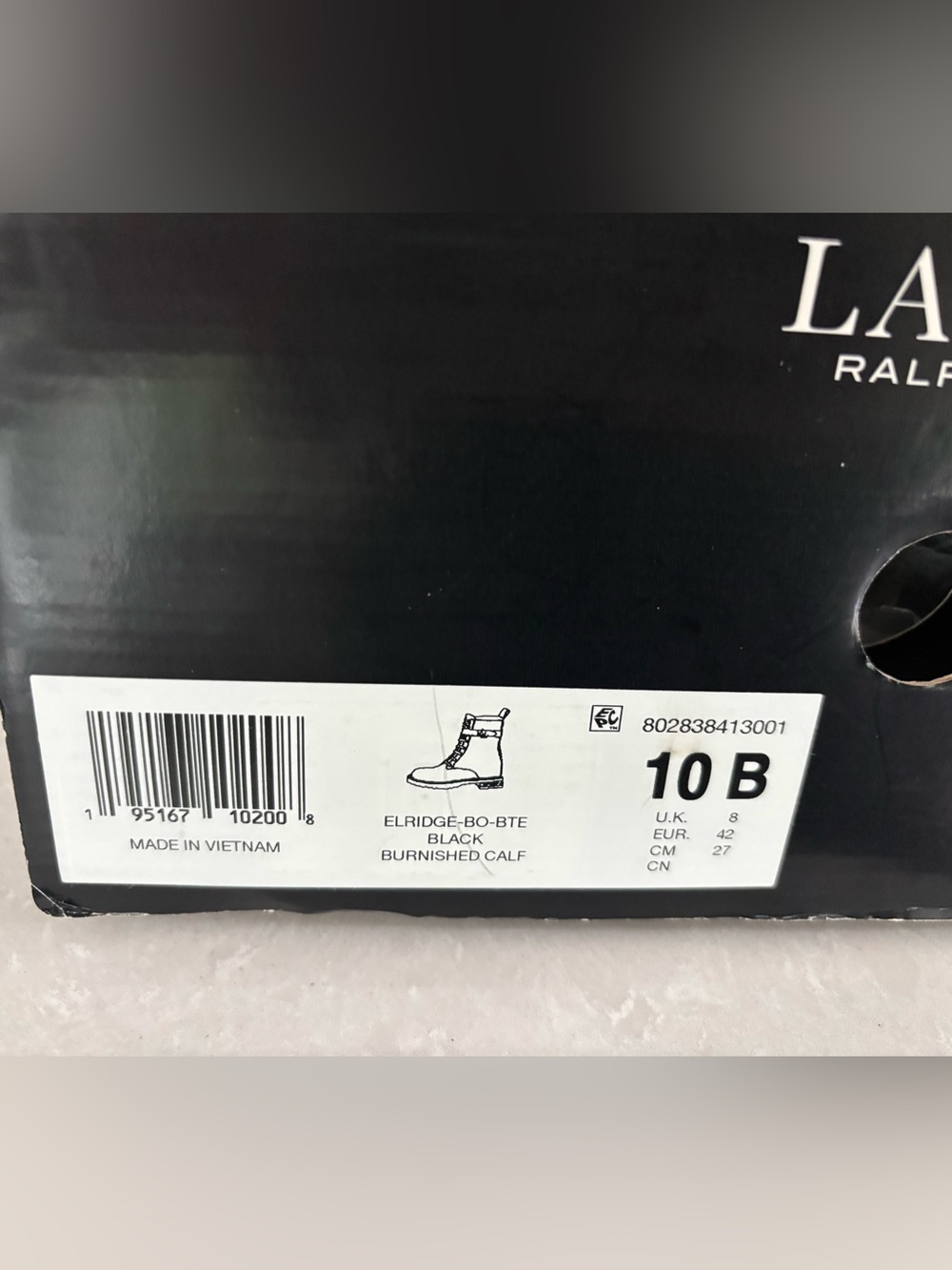 Ralph Lauren Elridge Black Boots, Size 10 - Picture 6 of 8